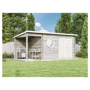 Alpholz Gartenhaus Maria-Rondo Pultdach Imprägniert 530 cm x 275 cm