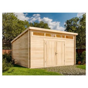 Alpholz Gartenhaus Maria-Viva28 Pultdach 449 cm x 427 cm Naturbelassen