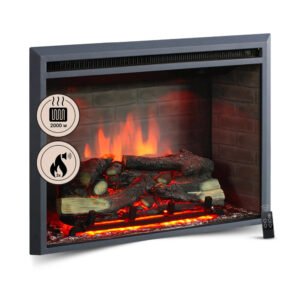 BALDERIA CA-33 Elektrokamin Einbaukamin Heizung 3D-Flammeneffekt Schwarz