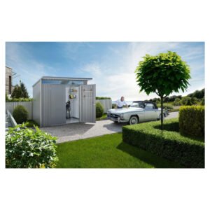 Biohort Metall-Gerätehaus AvantGarde Gr. A7 quarzgrau-metallic Doppeltür