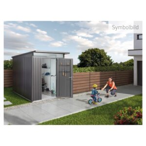 Biohort Metall-Gerätehaus AvantGarde Gr. A8 dunkelgrau-metallic Doppeltür