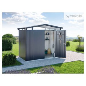 Biohort Metall-Gerätehaus Panorama Dunkelgrau 7,6 m²