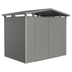 Biohort Metall-Gerätehaus Panorama Quarzgrau 4,6 m²