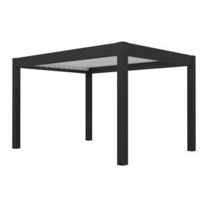 Gardengate Pergola Apolo Aluminium 400 x 300 cm Grau motorisierten Lamellen Weiß
