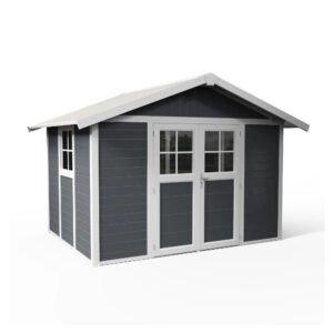 Grosfillex Kunststoff Gartenhaus Gerätehaus Deco 7,5 m2 Dunkelgrau