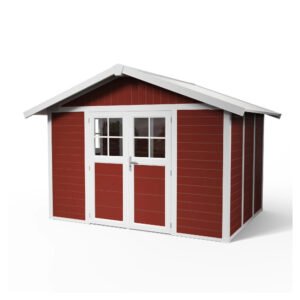 Grosfillex Kunststoff Gartenhaus Gerätehaus Deco 7,5 m2 Rot