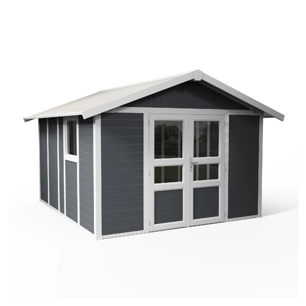 Grosfillex Kunststoff Gartenhaus Gerätehaus Domizil 11 m2 Dunkelgrau – Bild 2