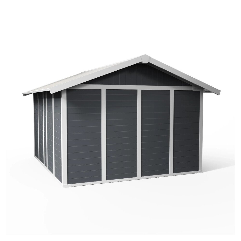 Grosfillex Kunststoff Gartenhaus Gerätehaus Domizil 11 m2 Dunkelgrau – Bild 3