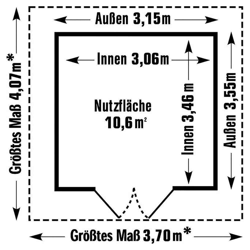 Grosfillex Kunststoff Gartenhaus Gerätehaus Domizil 11 m2 Dunkelgrau – Bild 4