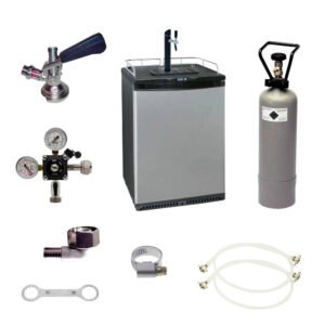 Ich-Zapfe Kegmaster Fasskühlschrank Bierbar mit Schanksäule Kompensatorhahn Nc Adapter Silber Metall