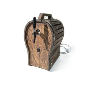 Ich-Zapfe Zapfanlage Jet 30 Bierkühler mit Holzfass-Optik Braun Holz