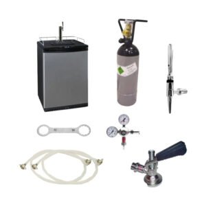 Ich-Zapfe Zapfanlage-Set für Cold Brew Kaffee 50 l Fasskühlschrank Stickstoff-System Dreikant Silber Metall
