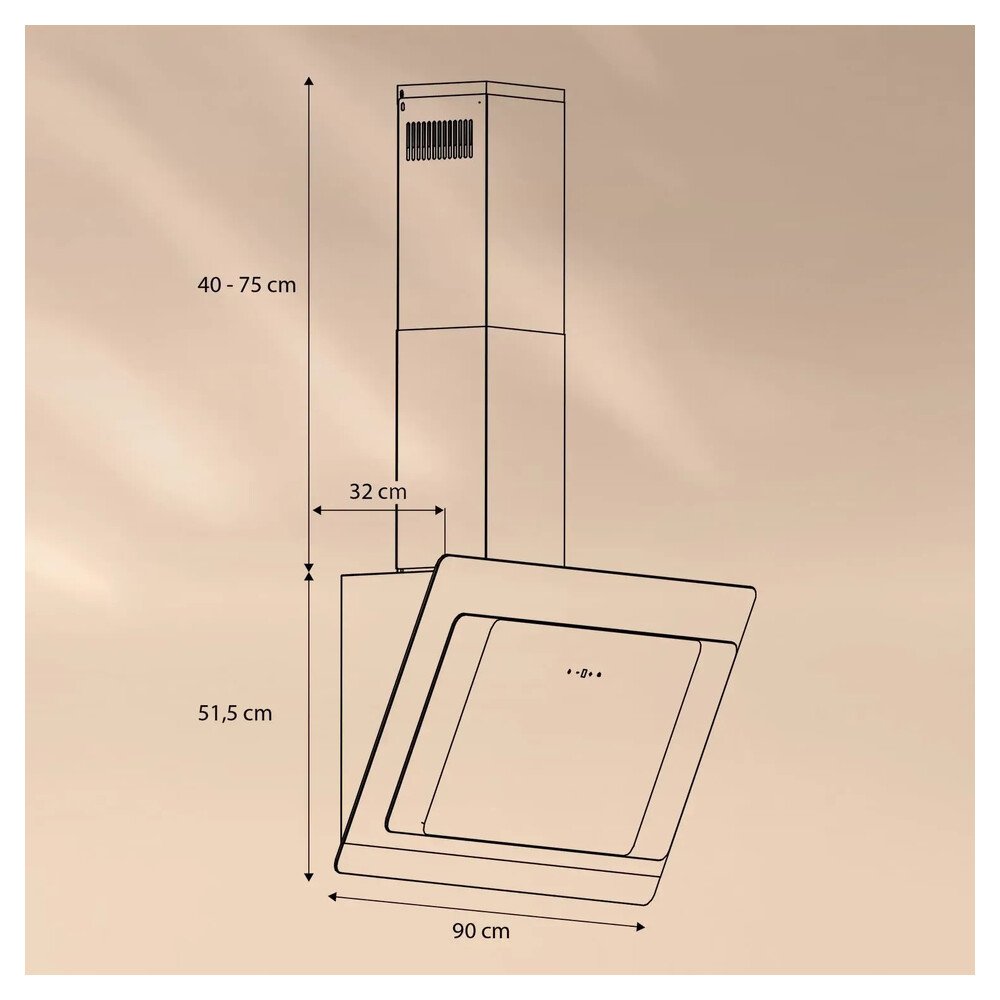 Klarstein Aurora Eco 90 Dunstabzugshaube 550 m³/h 90cm Kopffrei Ambientelicht Weiß – Bild 7