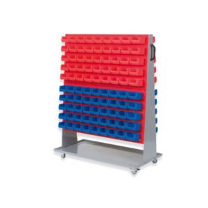 PROREGAL ProfiDrop Systemwagen auf Rollen mit Roten Systemplatten und ohne Boxen HxBxT 130 x 100 x 50 cm