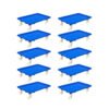 PROREGAL SparSet 10x Transportroller für Euroboxen 60 x 40 cm mit Kunststoffräder Blau Geschlossenes Deck 2 Lenkrollen und 2 Bremsrollen 300 kg