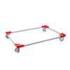 PROREGAL SparSet 12x Profi-Flex Transportroller für Euroboxen 120 x 80 cm mit Gummiräder Rot 4 Lenkrollen Traglast 300 kg