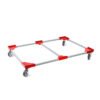PROREGAL SparSet 12x Profi-Flex Transportroller für Euroboxen 120 x 80 cm mit Gummiräder Rot unterteilt 4 Lenkrollen Traglast 300 kg