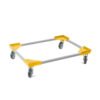 PROREGAL SparSet 12x Profi-Flex Transportroller für Euroboxen 80 x 60 cm mit Gummiräder Gelb 4 Lenkrollen Traglast 300 kg