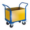 PROREGAL Transportwagen Doppelstirnwand 2 Wände HxBxL 94 x 50 x 102 cm Traglast 180 kg Lichtblau