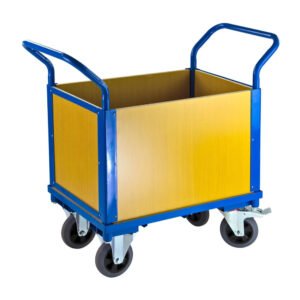 PROREGAL Transportwagen Doppelstirnwand 2 Wände HxBxL 94 x 50 x 102 cm Traglast 180 kg Lichtblau