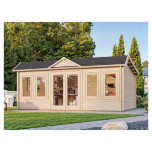 Palmako Gartenhaus Claudia Pent 530 x 380 cm Lackiert Grau-Anthrazit FSC®