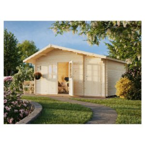 Palmako Holz-Gartenhaus Emma Satteldach Tauchgrundiert 470 cm x 350 cm 14,3 m²