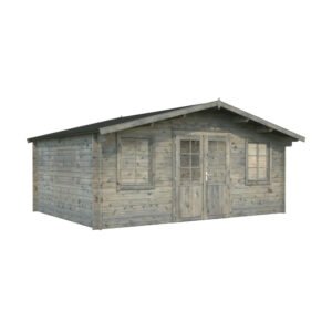 Palmako Holz-Gartenhaus Klara Satteldach Tauchgrundiert 504 cm x 380 cm 17 m²
