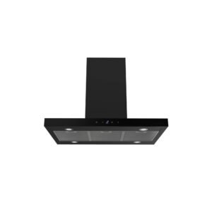 Respekta Inselhaube Cara mit Glasfront 65 cm x 89,5 cm x 60 cm Schwarz