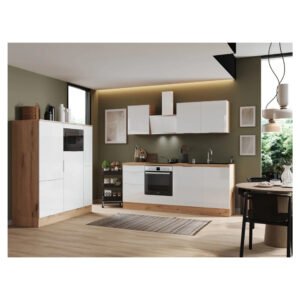 Respekta Selection Küchenzeile Elisabeth RS370AWH 370 cm Weiß-Artisan Eiche Nb.