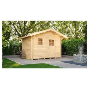 Weka Holz-Gartenhaus Brescia Satteldach Unbehandelt 300 cm x 320 cm