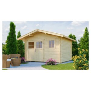 Weka Holz-Gartenhaus Sienna Satteldach Unbehandelt 340 cm x 370 cm