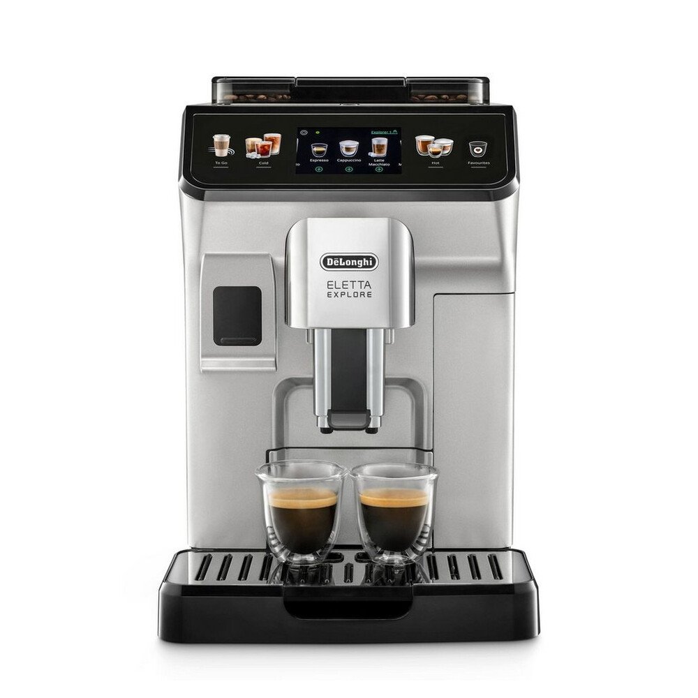 De'Longhi Kaffeevollautomat Eletta Explore ECAM450.55.S - 40 Rezepte, heißer & kalter Milchschaum, 3,5" Touch-Display, herausnehmbare Brühgruppe, – Bild 2
