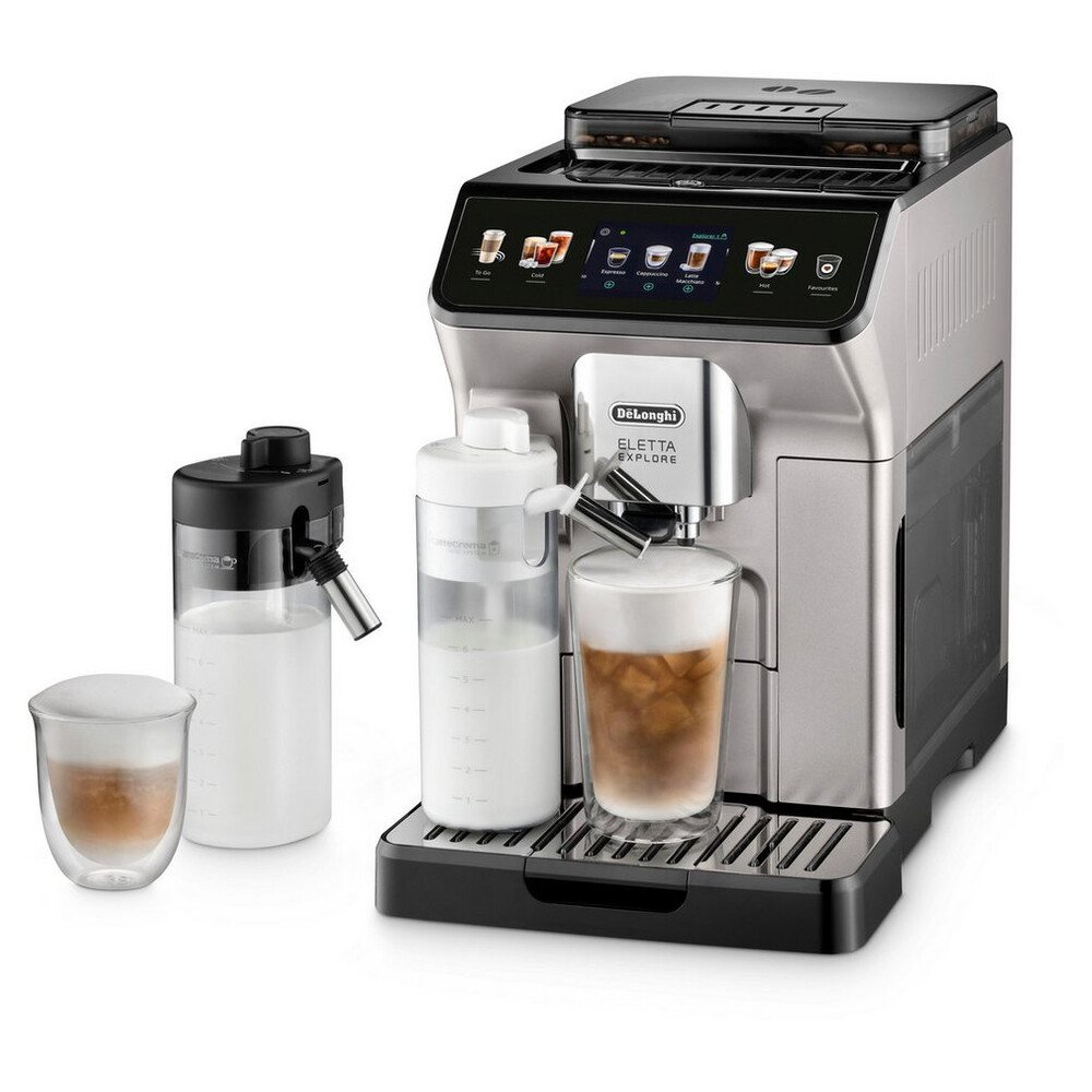 De'Longhi Kaffeevollautomat Eletta Explore ECAM450.55.S - 40 Rezepte, heißer & kalter Milchschaum, 3,5" Touch-Display, herausnehmbare Brühgruppe, – Bild 3