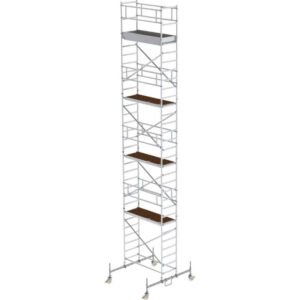MUNK Günzburger Steigtechnik 154845 Aluminium Rollgerüst Montage ohne Werkzeug Arbeitshöhe (max.): 10.5 m