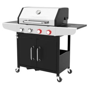 Profi Cook PC-GG 1311 Gas Gas-Grill 4 Brenner, Thermometer im Deckel Schwarz, Edelstahl