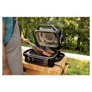 Ninja Woodfire Elektro Grill Heißluft-Funktion Schwarz, Silber (matt)