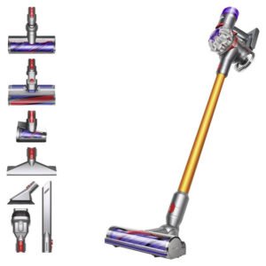 dyson V8 Absolute Silber-Gelb 476547-01 Akku-Zyklon-Staubsauger 21.6 V inkl. Ladegerät, Zyklon-Technik, inkl. Akku, Beut