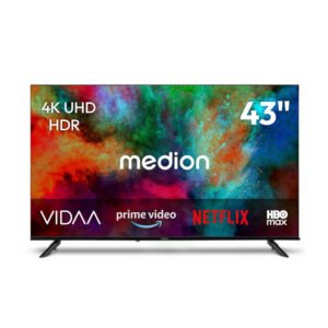Medion® MD843201 LCD-LED Fernseher (108 cm/43 Zoll, 4K Ultra HD, Smart-TV, Netflix, HBO Max, Prime Video, Disney+, Magenta TV, AppleTV, WOW)