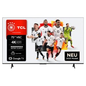 TCL 75V6CXB LED-Fernseher (189 cm/75 Zoll, 4K Ultra HD, Smart-TV, Google TV, 4K HDR, Multi-HDR, Dolby Vision, Game Master, Smart TV, Apple TV)