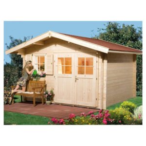 weka Gartenhaus Verona B natur 340 x 300 cm, Vordach 60 cm